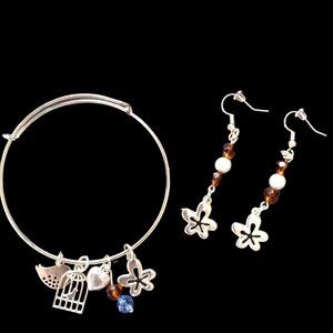 Bracelet Bungle Charms With Earrings